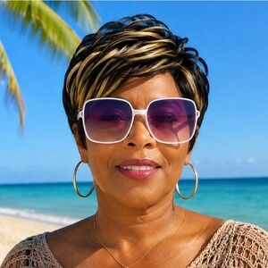 Sunglasses Women Cream Aesthetic Shades UV Protection For women